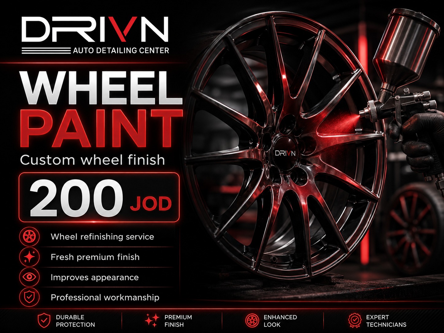 Wheel paint service card